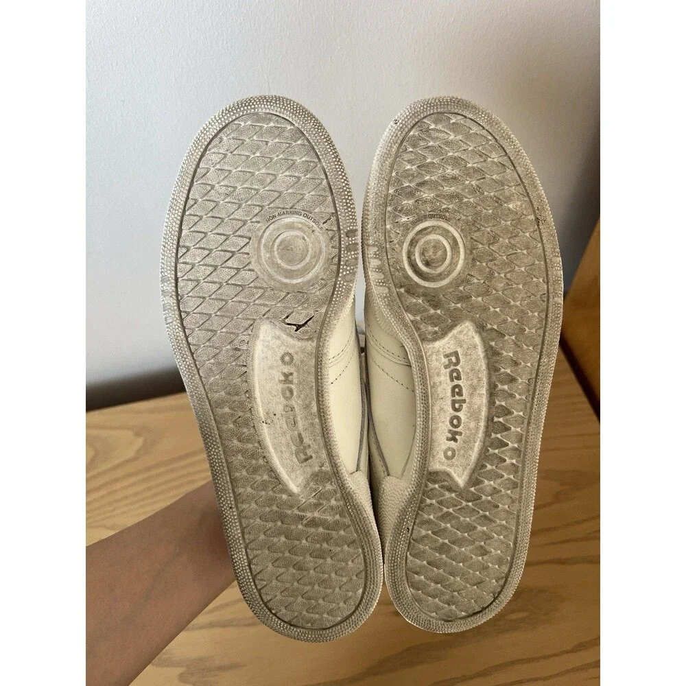 Reebok Club C85 Women White Leather Low Top Athletic Sneakers Rubber Outsole 8.5